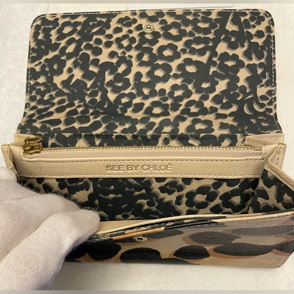 “See By Chloe” Authentic Vintage Leopard Print Long Wallet - Picture 8 of 16